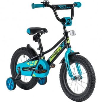 Детский велосипед NOVATRACK VALIANT 14” чёрно-голубой Детский велосипед NOVATRACK VALIANT 14” чёрно-голубой